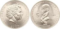 Cook Islands 5 Cents 2000 Elisabeth II. 1952-2022 stgl 4,00 EUR  Excl. 10,00 EUR Verzending