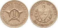 Cuba 1 Centavo 1946 Jose Marti, Portrait nach links ss+ 2,00 EUR  Excl. 10,00 EUR Verzending