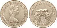 Jersey 10 Pence 1992 Elisabeth II. ss 1,50 EUR  Excl. 10,00 EUR Verzending