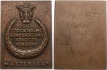 Schweden Plakette, 75 x 55 mm Bronzegussplakette -