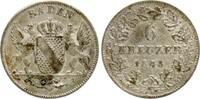 Baden 6 Kreuzer 1843 Leopold, 1830 - 1852 VF-EF