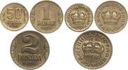 Jugoslawien, Königreich Para und Dinara Peter II. Karađorđević, Lot von 3 Münzen -