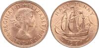 Großbritannien 1/2 Penny Elisabeth II., 1936-1952, the Golden Hind -