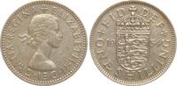 Großbritannien One Shilling Elisabeth II., 1952-2022, englisches Wappen -