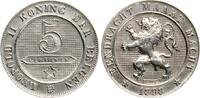 Belgien 5 Centimes Leopold II., 1865-1909, seltenes Jahr! -