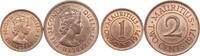 Mauritius Elisabeth II., Lot von 2 Münzen -
