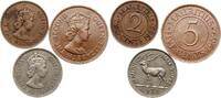 Mauritius Elisabeth II., Lot von 3 Münzen -
