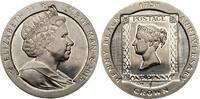 Insel Man One Crown Eilsabeth II., 175 Jahre blaue Mauritius, geschwärzte Ausgabe! -