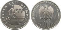 Polen 20 Zlotych Auf die XXII. Olymiade Moskau, in Original Kapsel -