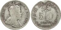 Ceylon 50 Cents Edvard VII. -