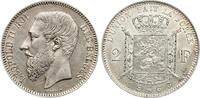 Belgien 2 Francs Leopold II., 1865-1909, prachtvoll erhalten! -