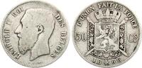 Belgien 50 Centimes Leopold II., 1865-1909 -