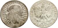 Polen 5 Zlotych 2. Republik, Kopf der Königin Jadwiga n. links -