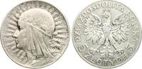 Polen 5 Zlotych 2. Republik, Kopf der Königin Jadwiga n. links -