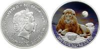 Kamerun 500 Francs Republik: Elisabeth II., Serie Savanne Live, Löwe in Farbapplikation , selten! -