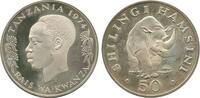Tanzanie - Argent 50 Schilling 50 Shilingi Rhinocéros - Tanzanie Argent -
