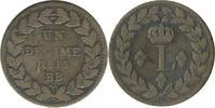 1 Decime 1 Décime Louis XVIII - Première et Deuxième Restauration - Sans Point -
