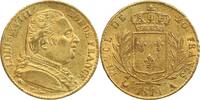 France 20 Francs 20 Francs Louis XVIII Buste Habillé - Variété 4 Court -