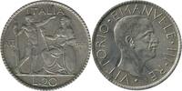 Italie Argent - Italie Reunifiee 20 Lires 20 Lires Victor Emmanuel III - Italie Argent -