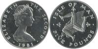 Ile de Man Argent 5 Livres 5 Livres Elisabeth II - Ile de Man Argent -