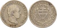 Italie Argent - Sardaigne 50 Centimes 50 Centimes Charles Felix Italie Argent - Sardaigne -