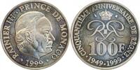 Monaco Argent 100 Francs 100 Francs Rainier III 50ème Anniversaire de Règne - Monaco Argent -