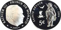 Monaco Argent 5 Euros 5 Euros Rainier III Sainte Dévote - Monaco Argent -