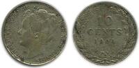 Pays - Bas Argent 10 Cents 10 Cents Wilhelmine Petite Tête Modifiée Pays - Bas Argent -
