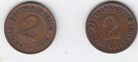 Deutschland 2 Rentenpfennig/ 2 Reichspfennig Lot 100 Stück. -