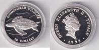 Tuvalu 20 $ 1993 Lederschildkröte proof 35,00 EUR  Excl. 10,00 EUR Verzending