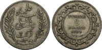 Tunesien 2 Francs Tunisia 2 Francs Ali III Silver 1308 (1891) XF KM# 225 -