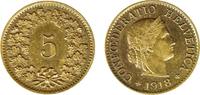 SWITZERLAND Schweiz 5 Rappen 1918-B - WWI SWITZERLAND 5 Rappen 1918-B - WWI One Year Type UNC KM#26a -