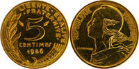 Frankreich France 5 Centimes 1986 TYPE Marianne FRANCE V REPUBLIC France 5 Centimes 1986 TYPE Marianne FRANCE V REPUBLIC Proof KM#930 -