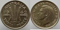 AUSTRALIA 3 PENCE AUSTRALIA 1942-S 3 PENCE GEORG VI SILVER VF KM#37 -
