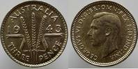 AUSTRALIA 3 PENCE AUSTRALIA 1943-C 3 PENCE GEORG VI SILVER XF KM#37 -