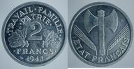 France Frankreich Bazor, 2 Francs, Paris France, Bazor, 2 Francs, 1943, Paris Aluminum, KM:904.1 Prooflike -