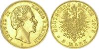 Bayern 5 Mark 1878 D Ludwig II. VF-EF, winz. Kr., selten!