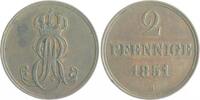Braunschweig und Lüneburg - Hannover 2 Pfennige 1851 B Ernst August 1837... 10,00 EUR  plus 12,00 EUR verzending