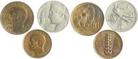 Italien Lot von 3 Stücken: 5 Centesimi 1924 R, 10 Centesimi 1927 R u. 20 Centesimi 1913 R -