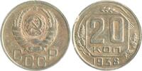 Russland 20 Kopeken 1938 UDSSR 1918-1991 ss-vz, Rf. 7,00 EUR  plus 12,00 EUR verzending