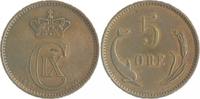 Dänemark 5 Öre Christian IX. 1863-1906 -