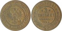 Russland Nikolai II. 1984-1917 3 Kopeken 1908 ss-vz