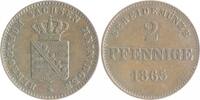 Sachsen-Meiningen 2 Pfennige Bernhard Erich Freund 1821-1866 -