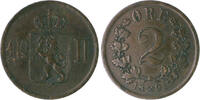 Norwegen 2 Öre Oskar II. 1872-1905 -