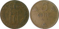 Norwegen Lot von 5 Stücken: 5 Öre 1914, 1922, 1930, 1935 und 1936, Haakon VII. 1905-1957 -