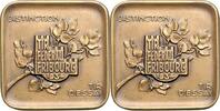 Schweizer Schützenmedaillen Einseitige Bronzemedaille (v. Huguenin Freres & Co) Tir Federal Fribourg -