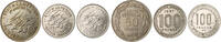 Kamerun Lot von 3 Stücken: 50 Francs 1960, 100 Francs 1967 und 100 Francs 1975 -