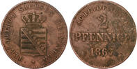 Sachsen-Meiningen 2 Pfennig Georg II. 1866-1914 -