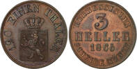 Hessen-Kassel 3 Heller Friedrich Wilhelm I. 1847-1866 -
