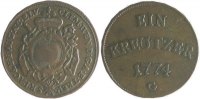 Augsburg-Bistum 1 Kreuzer Clemens Wenzel Herzog von Sachsen 1768-1802 -